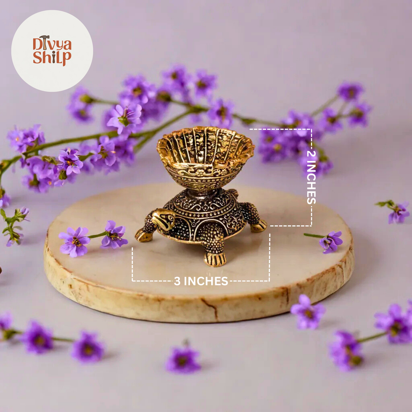 Handcrafted Brass Turtle Diya for Pooja & Vastu