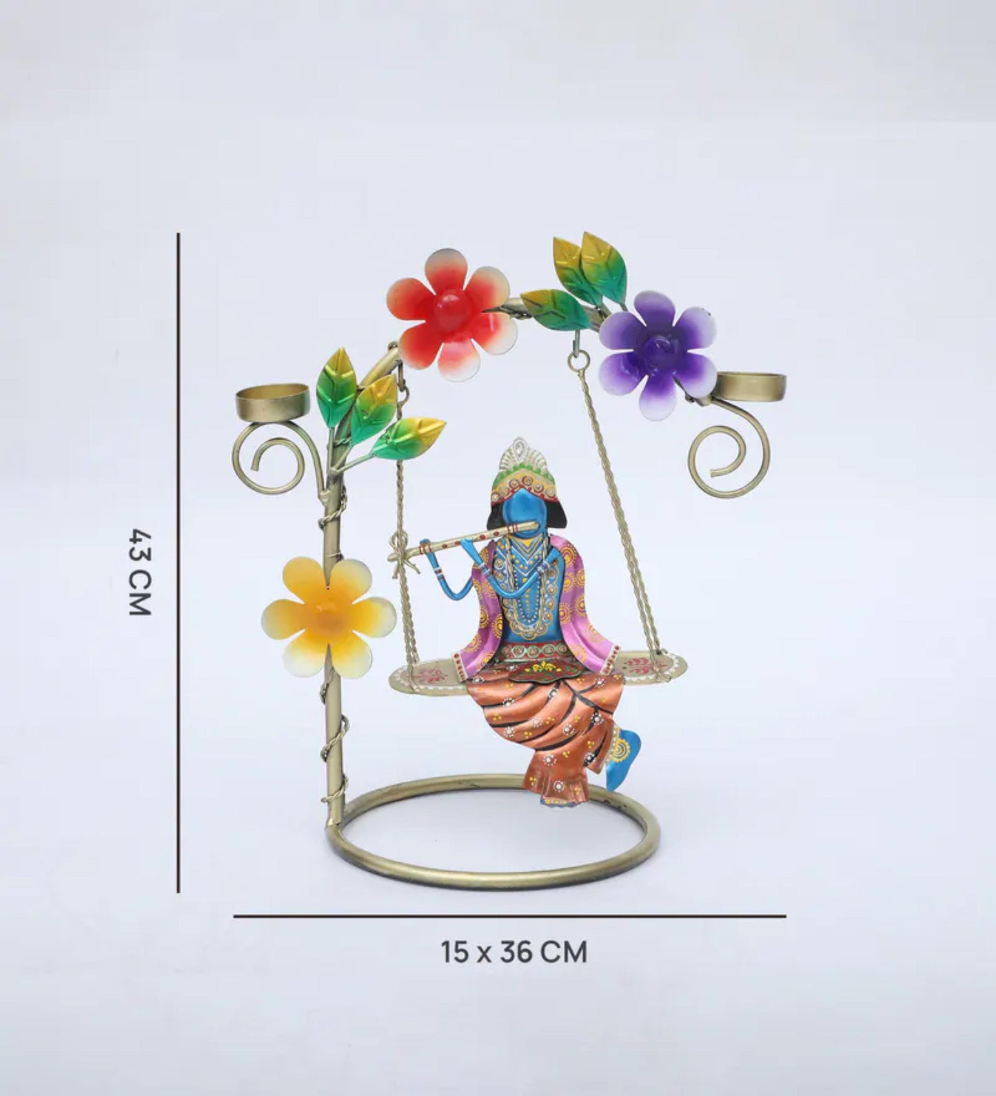 Krishna on Jhula with Bansuri – Elevate Your Space with Divine Elegance