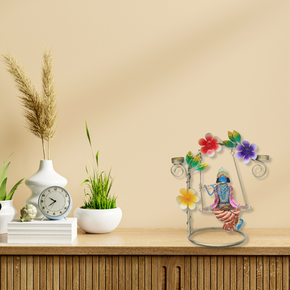 Krishna on Jhula with Bansuri – Elevate Your Space with Divine Elegance