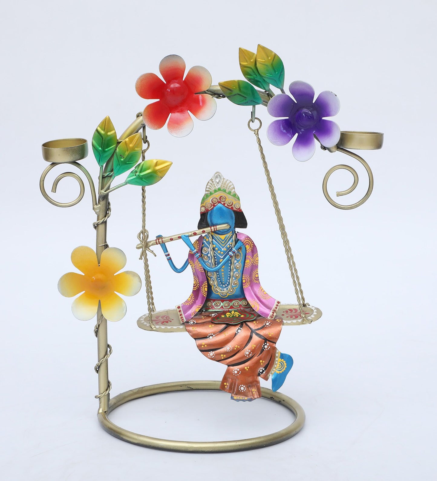 Krishna on Jhula with Bansuri – Elevate Your Space with Divine Elegance