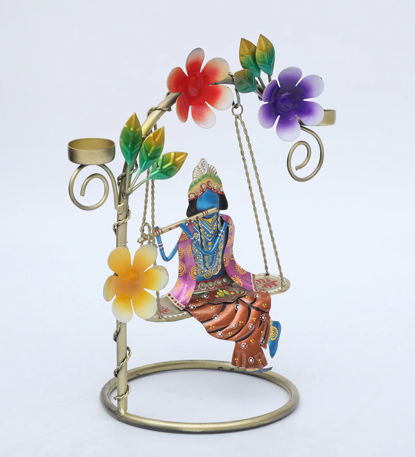 Krishna on Jhula with Bansuri – Elevate Your Space with Divine Elegance