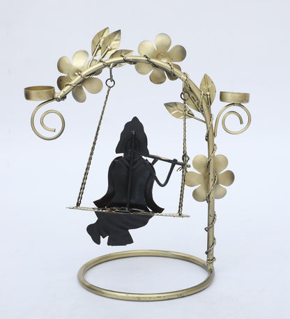 Krishna on Jhula with Bansuri – Elevate Your Space with Divine Elegance